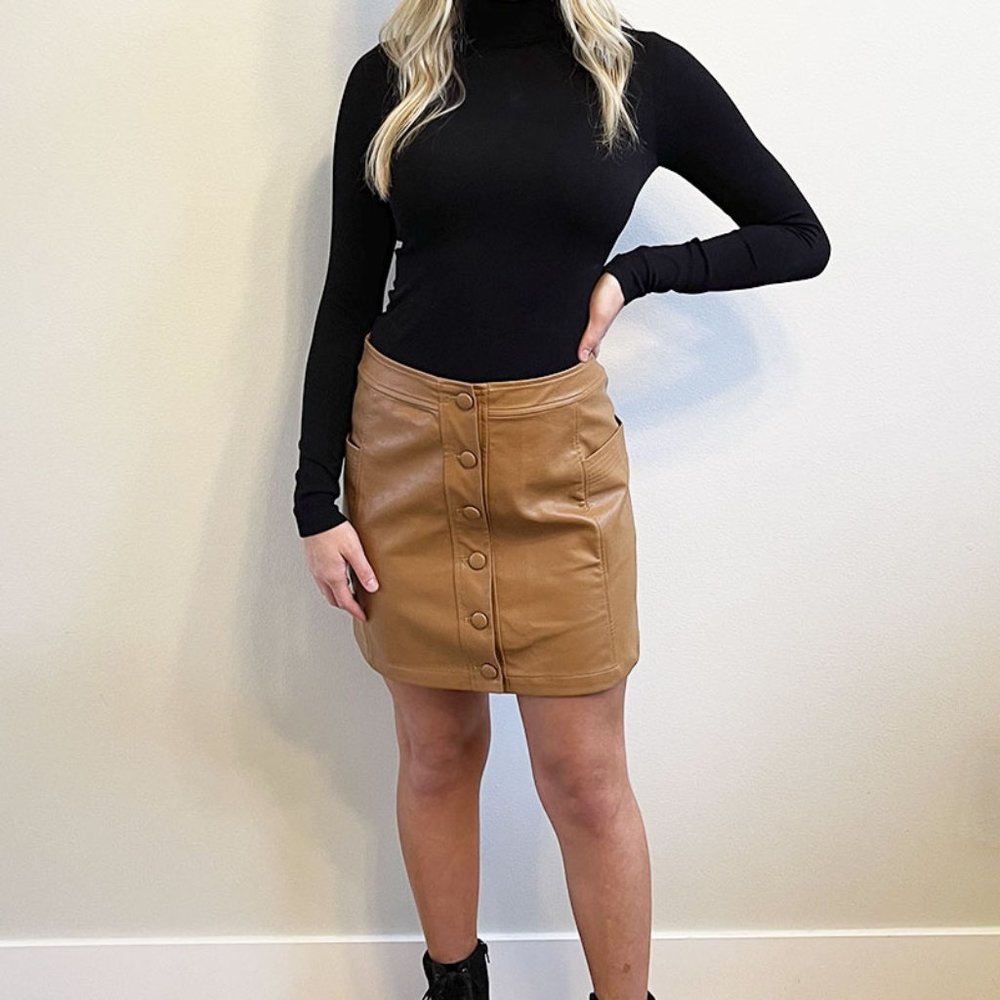 Tan Leather Skirt
